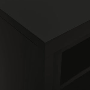Schwarzer Stahlschrank mit Schiebetür 90x90 cm