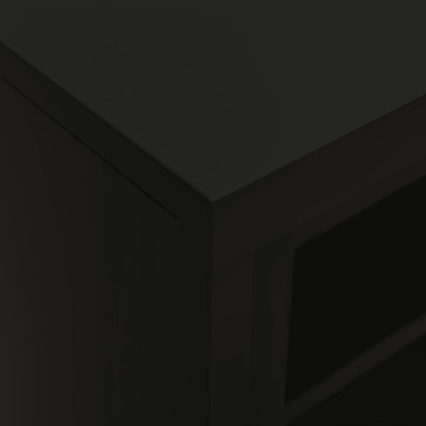 Schwarzer Stahlschrank mit Schiebetür 90x90 cm