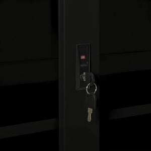 Schwarzer Stahlschrank mit Schiebetür 90x90 cm
