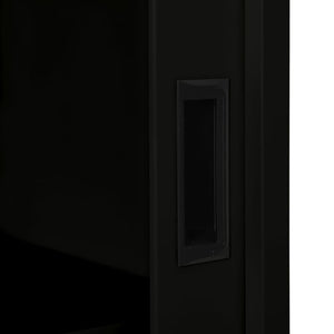 Schwarzer Stahlschrank mit Schiebetür 90x90 cm