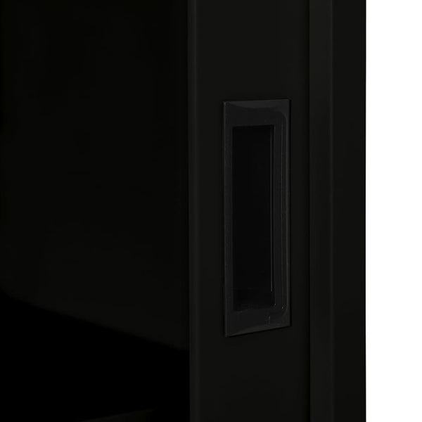 Schwarzer Stahlschrank mit Schiebetür 90x90 cm
