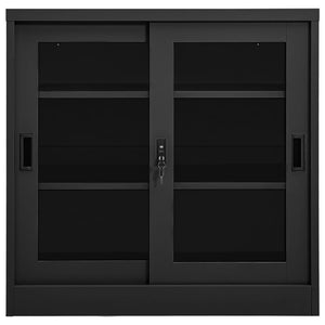 Schiebetürenschrank Anthrazit Stahl 90x40x90 cm