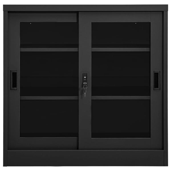 Schiebetürenschrank Anthrazit Stahl 90x40x90 cm