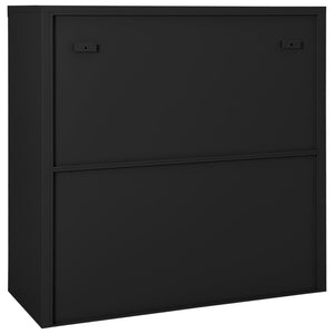 Schiebetürenschrank Anthrazit Stahl 90x40x90 cm