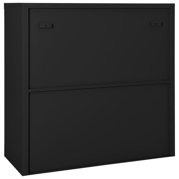 Schiebetürenschrank Anthrazit Stahl 90x40x90 cm