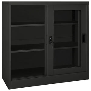Schiebetürenschrank Anthrazit Stahl 90x40x90 cm
