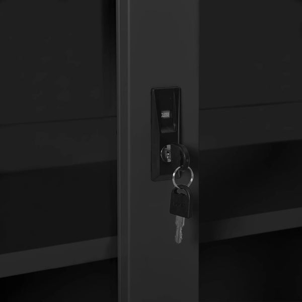 Schiebetürenschrank Anthrazit Stahl 90x40x90 cm