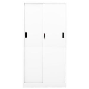 Weißer Büroschrank mit Schiebetür 90x40x180 cm