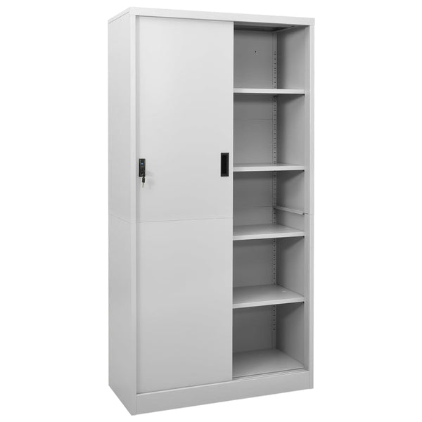 Büroschrank Stahl Hellgrau 90x40x180 cm