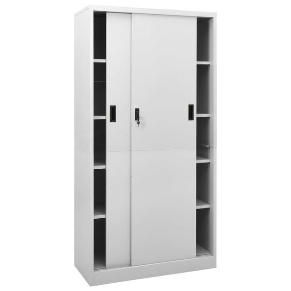 Büroschrank Stahl Hellgrau 90x40x180 cm