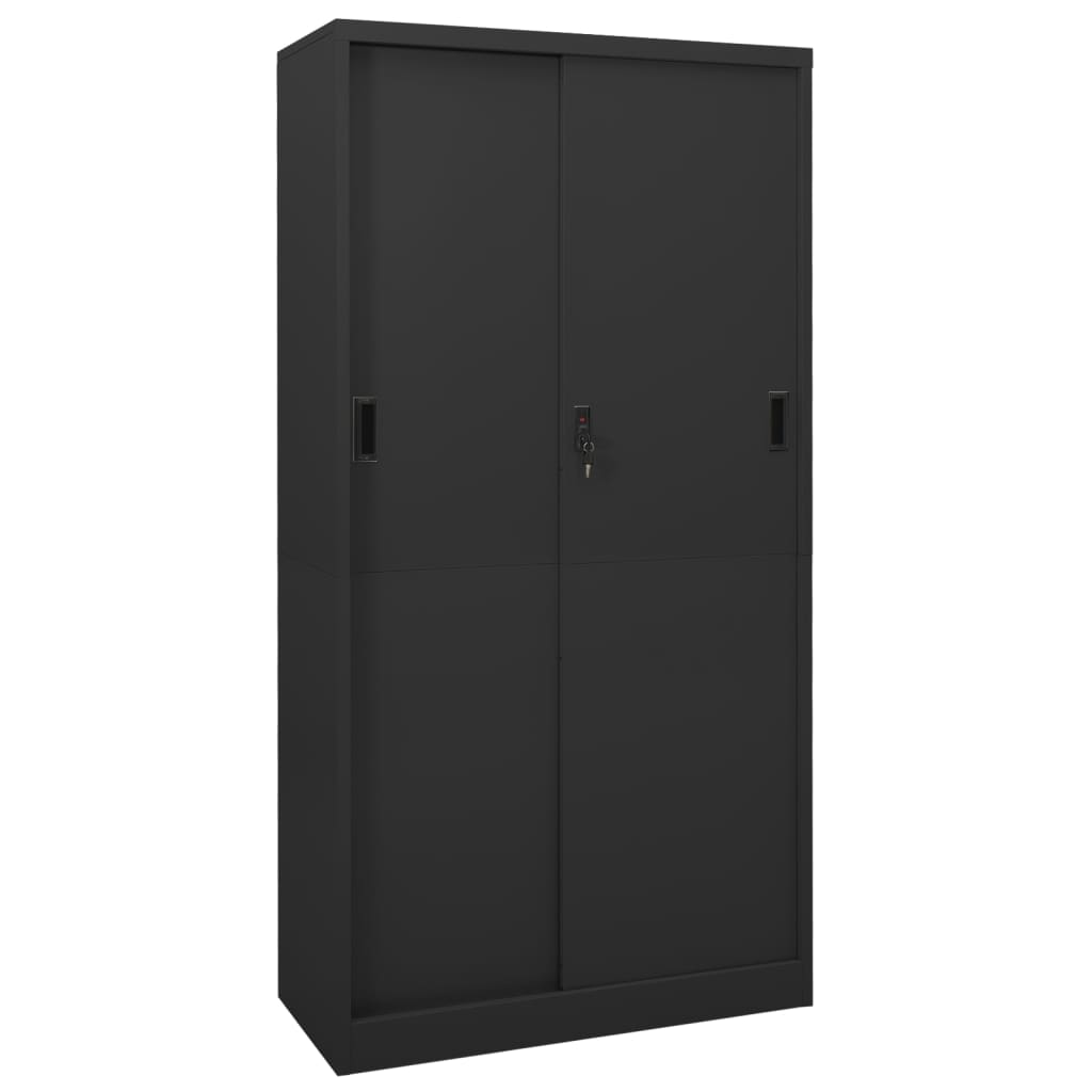 Büroschrank Anthrazit Schiebetür 90x180 cm