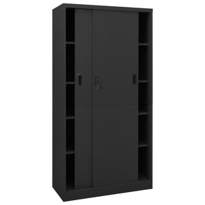 Büroschrank Anthrazit Schiebetür 90x180 cm