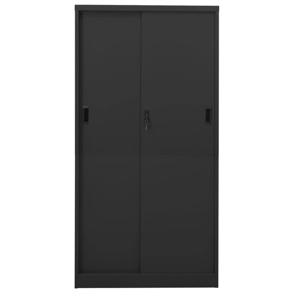 Büroschrank Anthrazit Schiebetür 90x180 cm