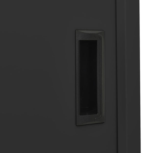 Büroschrank Anthrazit Schiebetür 90x180 cm