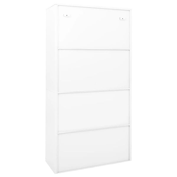 Büroschrank mit Schiebetüren, Stahl, Weiß
