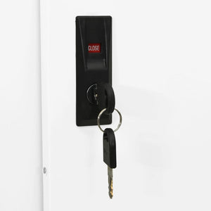 Büroschrank mit Schiebetüren, Stahl, Weiß