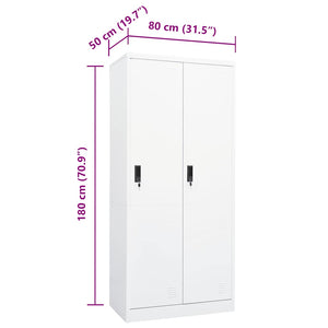 vidaXL Armoire blanche 80x50x180 cm Acier