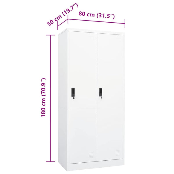 vidaXL Armoire blanche 80x50x180 cm Acier