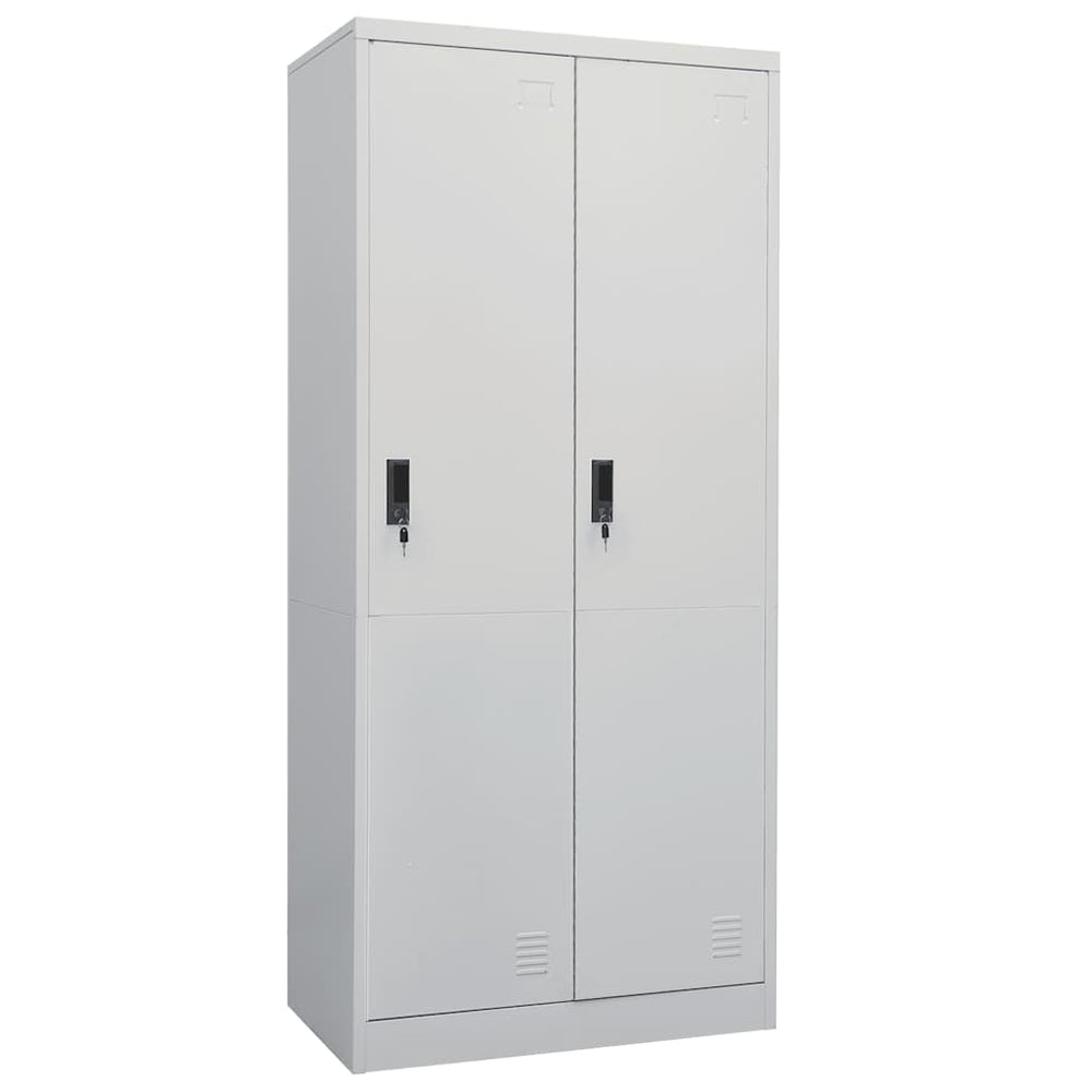 Hellgrauer Stahlschrank 80x50x180 cm
