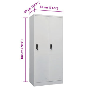 vidaXL Armoire Gris clair 80x50x180 cm Acier