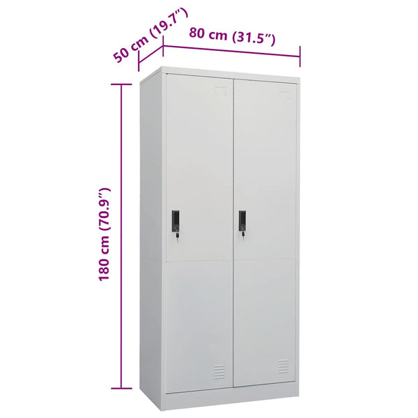 vidaXL Armoire Gris clair 80x50x180 cm Acier