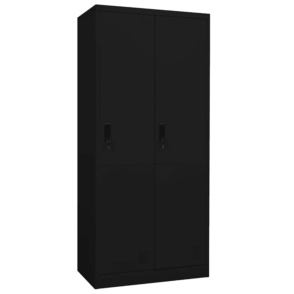 Schwarzer Stahlschrank 80x50x180 cm