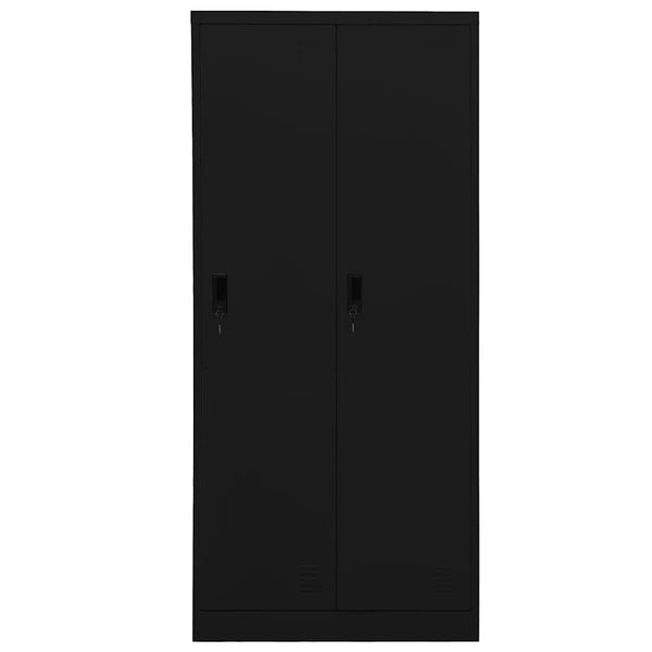 Schwarzer Stahlschrank 80x50x180 cm