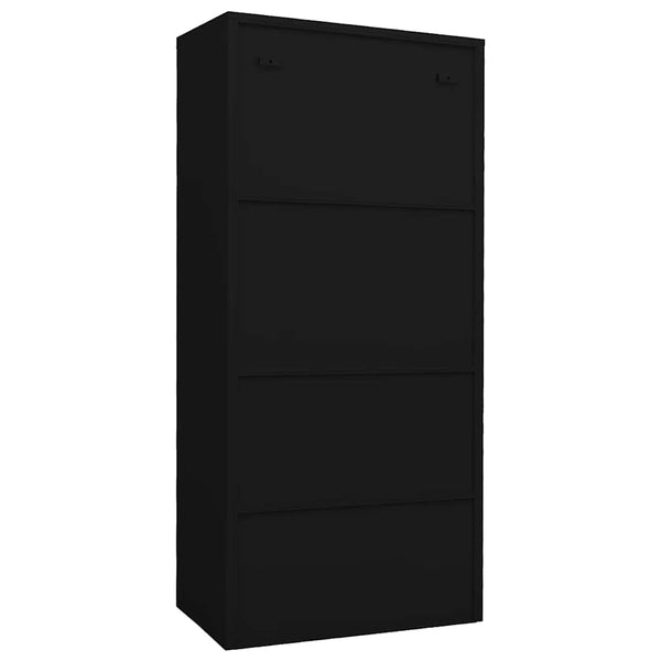 Schwarzer Stahlschrank 80x50x180 cm