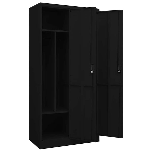 Schwarzer Stahlschrank 80x50x180 cm