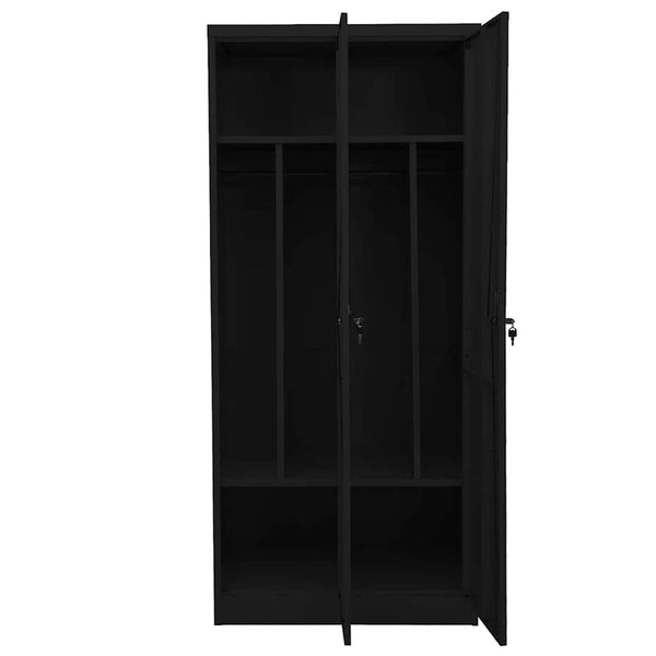 Schwarzer Stahlschrank 80x50x180 cm