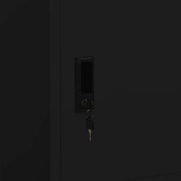 Schwarzer Stahlschrank 80x50x180 cm