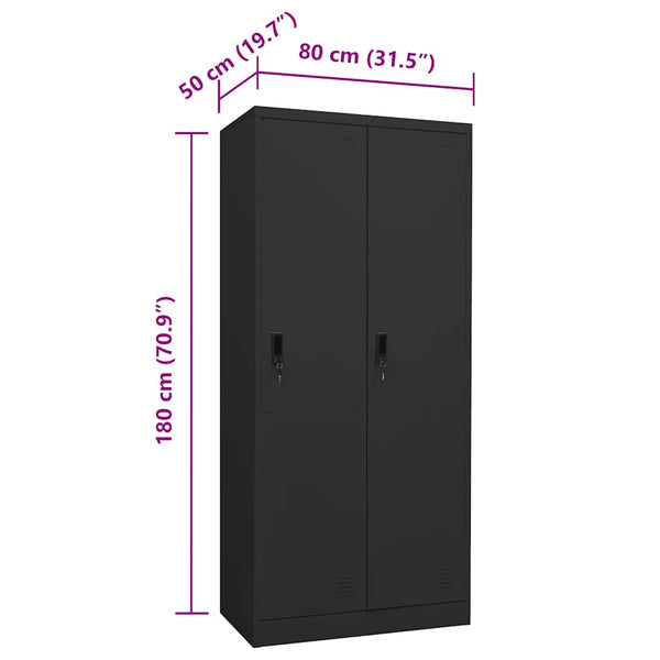vidaXL Armoire anthracite 80x50x180 cm acier