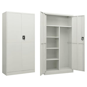 Hellgrauer Stahlschrank 90x40x180cm