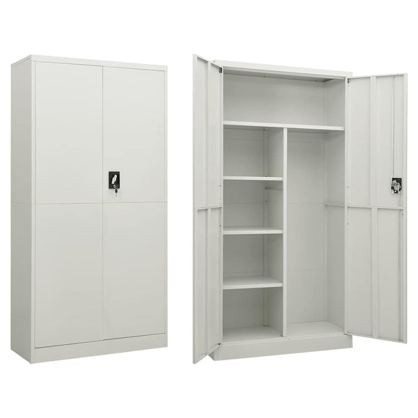 Hellgrauer Stahlschrank 90x40x180cm