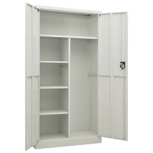 Hellgrauer Stahlschrank 90x40x180cm