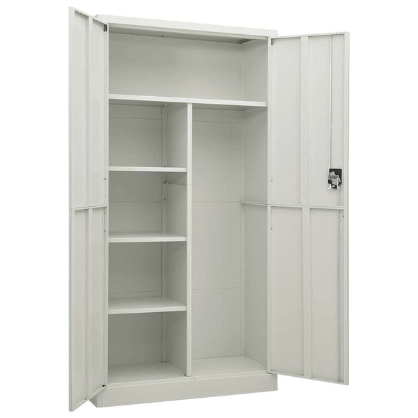 Hellgrauer Stahlschrank 90x40x180cm