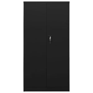 Schwarzer Stahlschrank, 90x40x180 cm