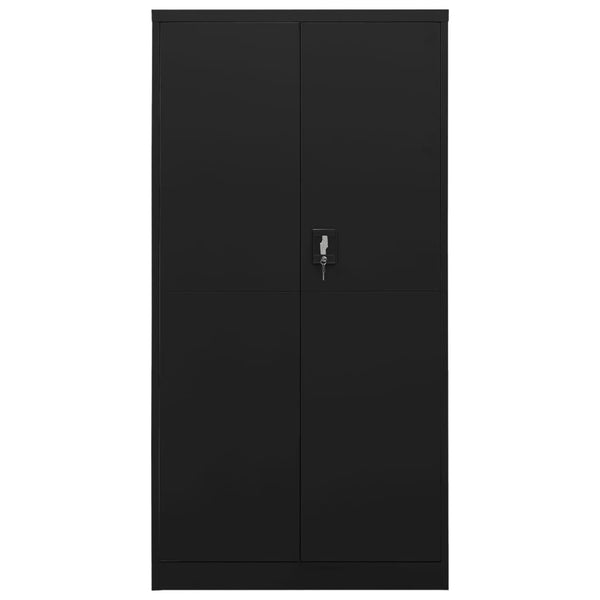 Schwarzer Stahlschrank, 90x40x180 cm