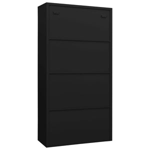 Schwarzer Stahlschrank, 90x40x180 cm
