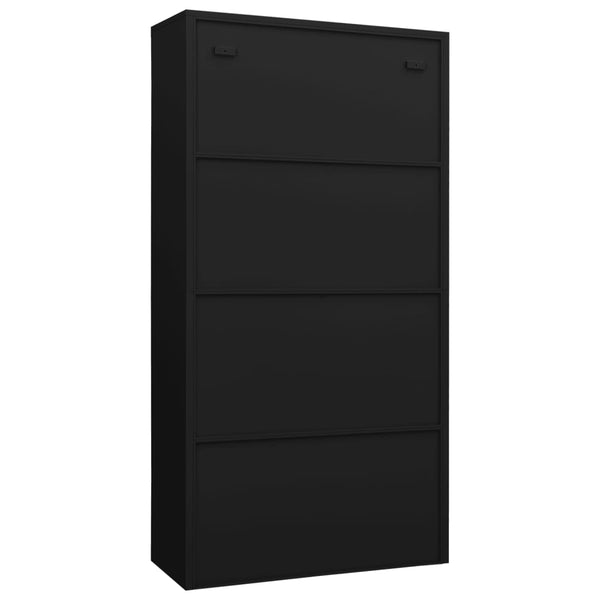 Schwarzer Stahlschrank, 90x40x180 cm