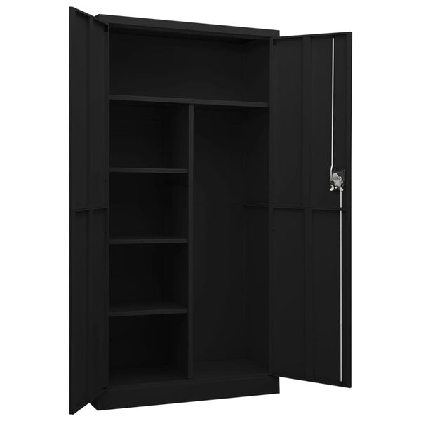Schwarzer Stahlschrank, 90x40x180 cm