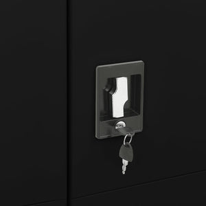 Schwarzer Stahlschrank, 90x40x180 cm