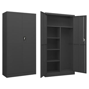 Anthrazit Schließfachschrank 90x40x180 cm