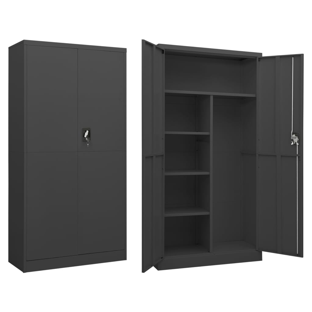 Anthrazit Schließfachschrank 90x40x180 cm