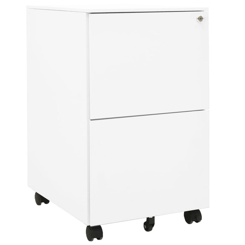Weißer Aktenschrank mit Rollen