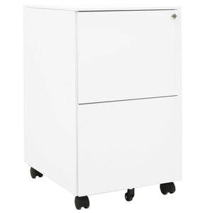 Weißer Aktenschrank mit Rollen