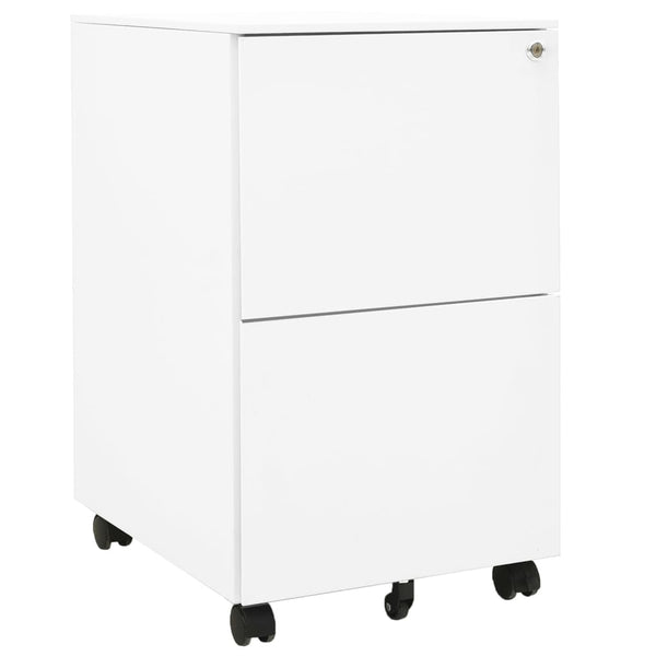 Weißer Aktenschrank mit Rollen