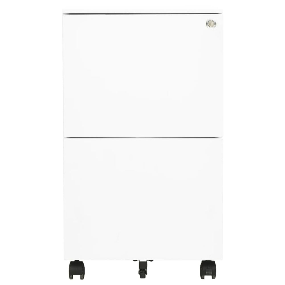 Weißer Aktenschrank mit Rollen