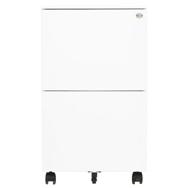 Weißer Aktenschrank mit Rollen