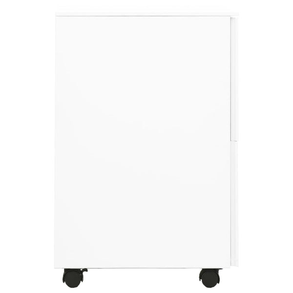 Weißer Aktenschrank mit Rollen